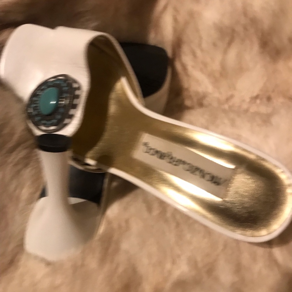New, Monzo & Franco , Slip on white sandal heel size: 7.5 - Picture 6 of 9